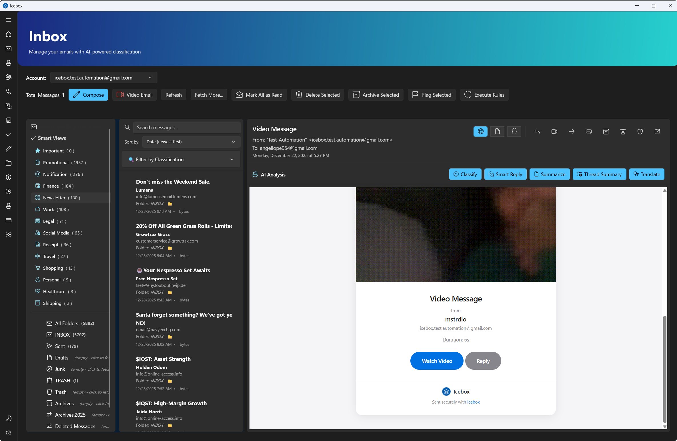 Icebox inbox features