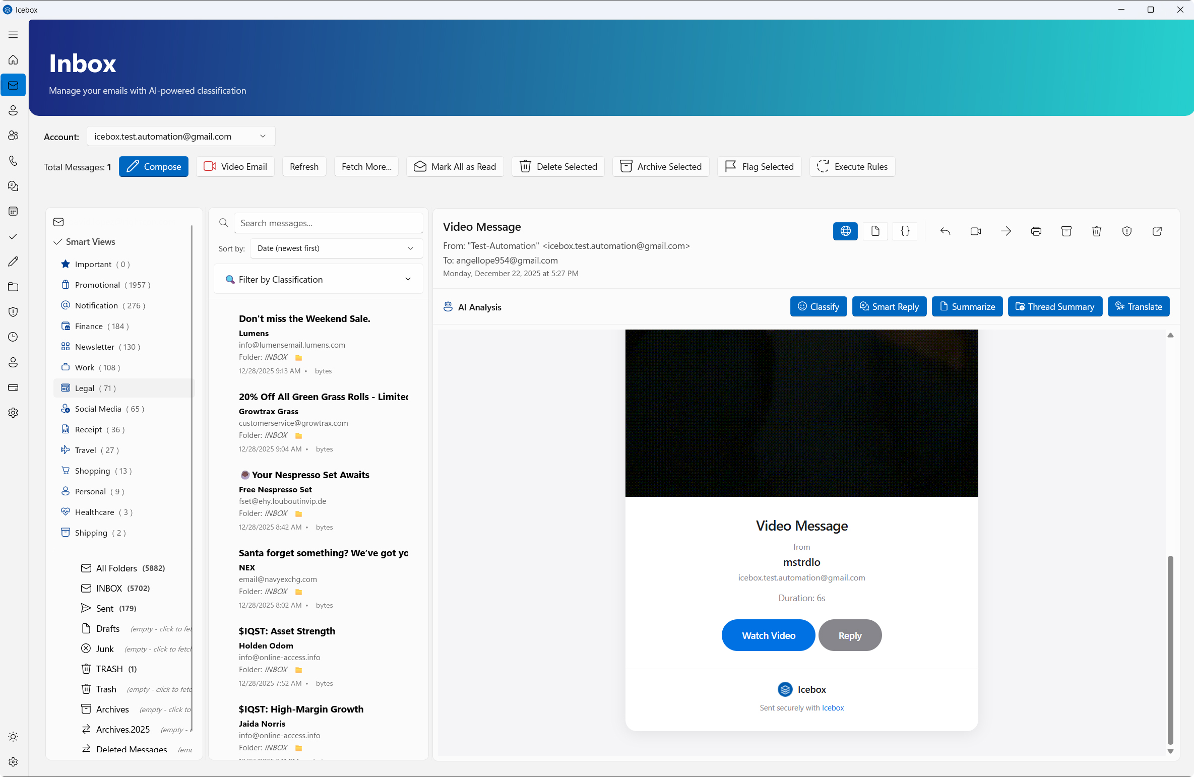 Icebox inbox features